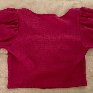 Vibrant Pink Puff Sleeve Top